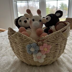 Handmade Crochet Animal Basket